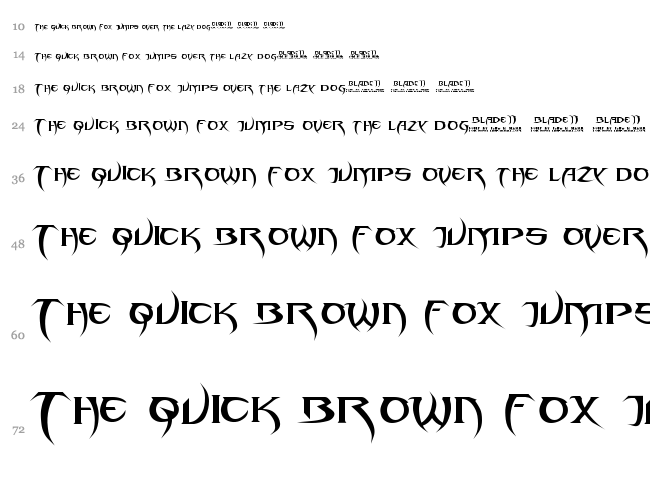 Blade 2 font waterfall